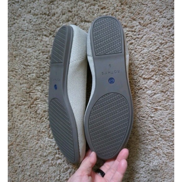 Rothy's The Flat Sz 9 Light Gray Knit Washable Round Toe Ballet Lagenlook EUC - Picture 8 of 11